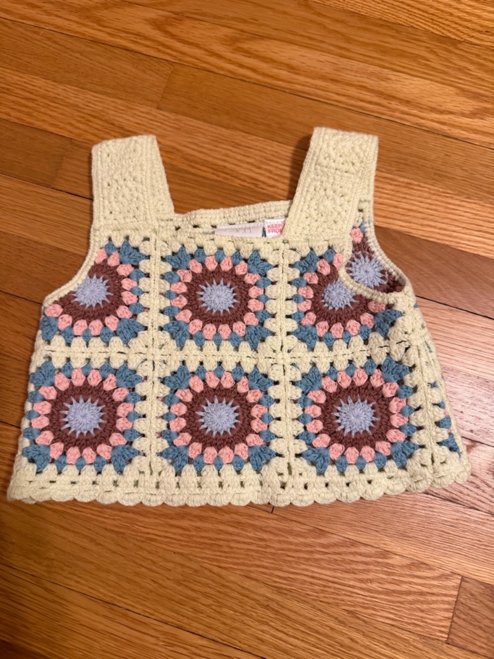 Zara Crochet Tank Top in Cream, Pink, Blue, Brown, Lavender